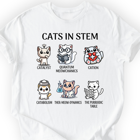 Cats In STEM T-shirt Printify
