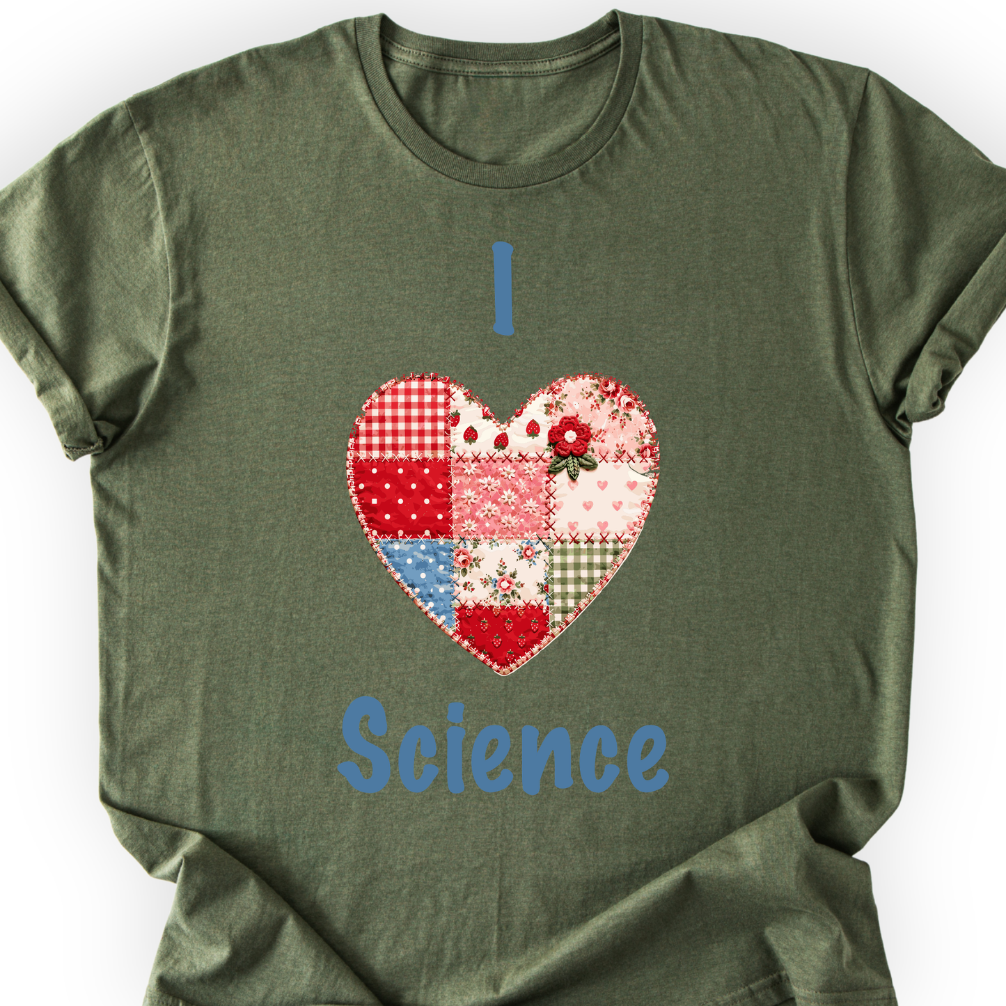 I Hearth Science Patchwork T-Shirt Printify