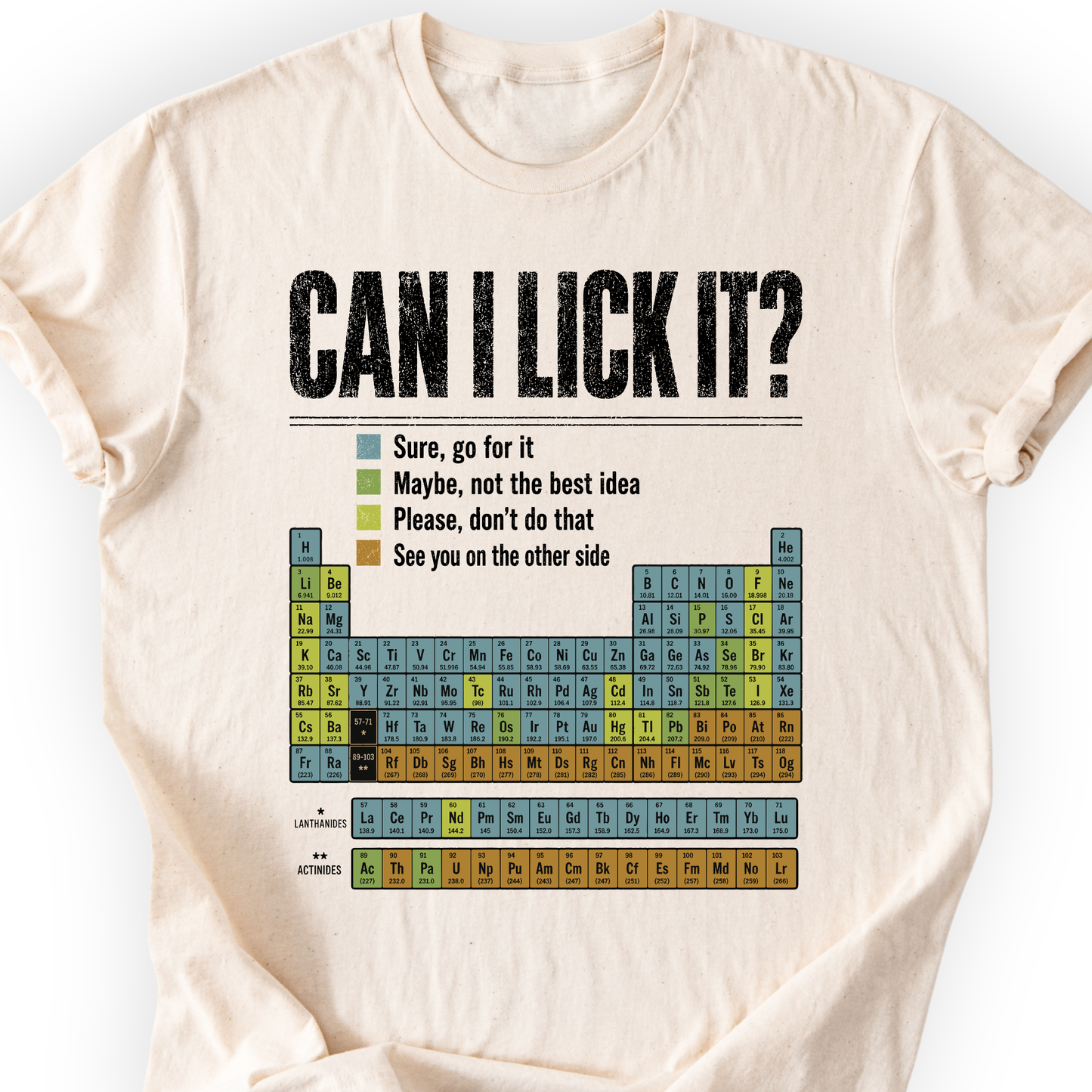 Can I Lick It Periodic Table T-Shirt Printify