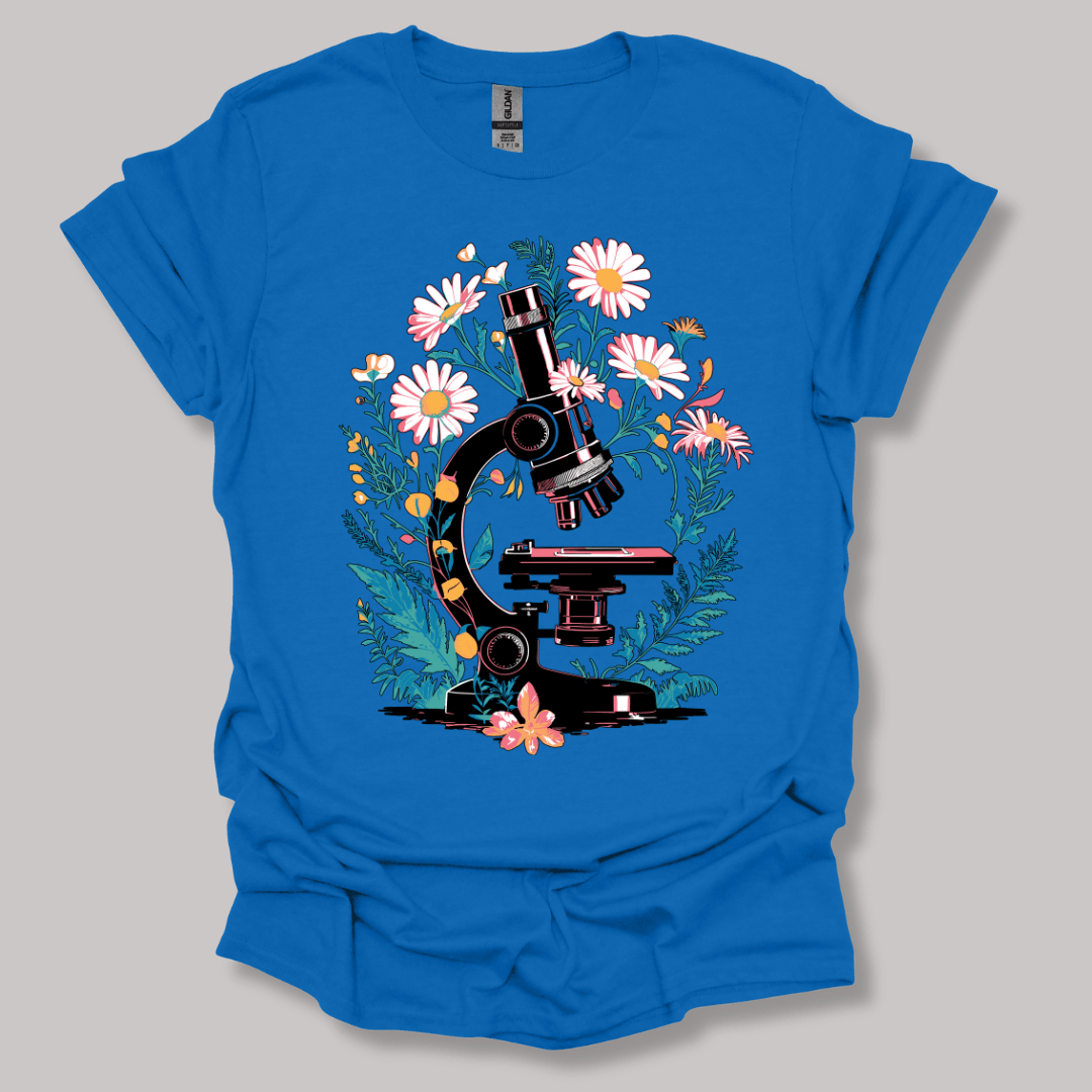 Floral Microscope T-shirt Royal / S