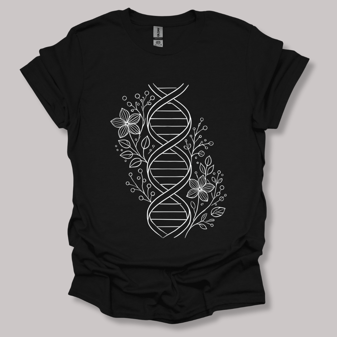 Floral One Line DNA T-shirt Black / S