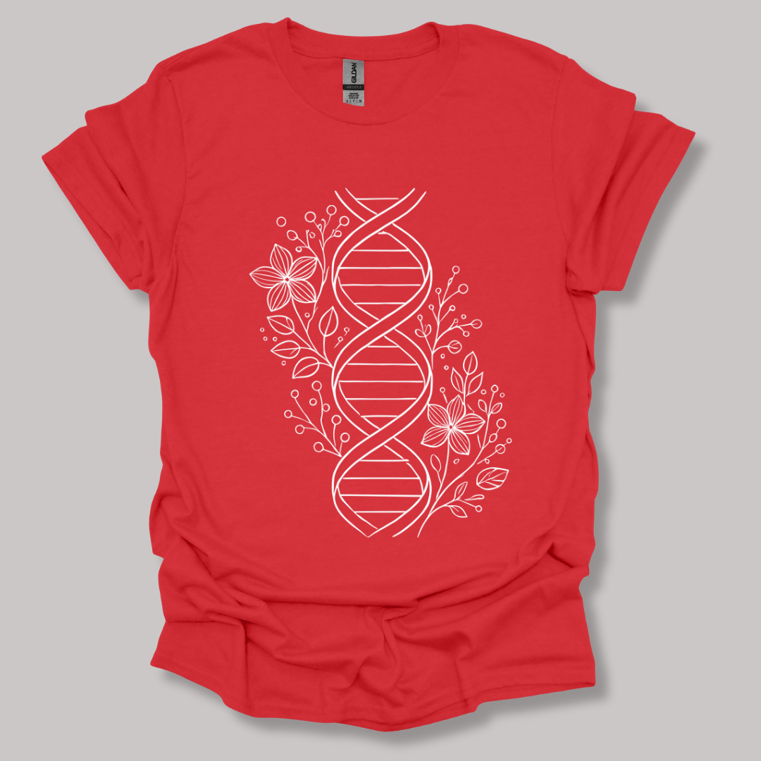 Floral One Line DNA T-shirt Red / S