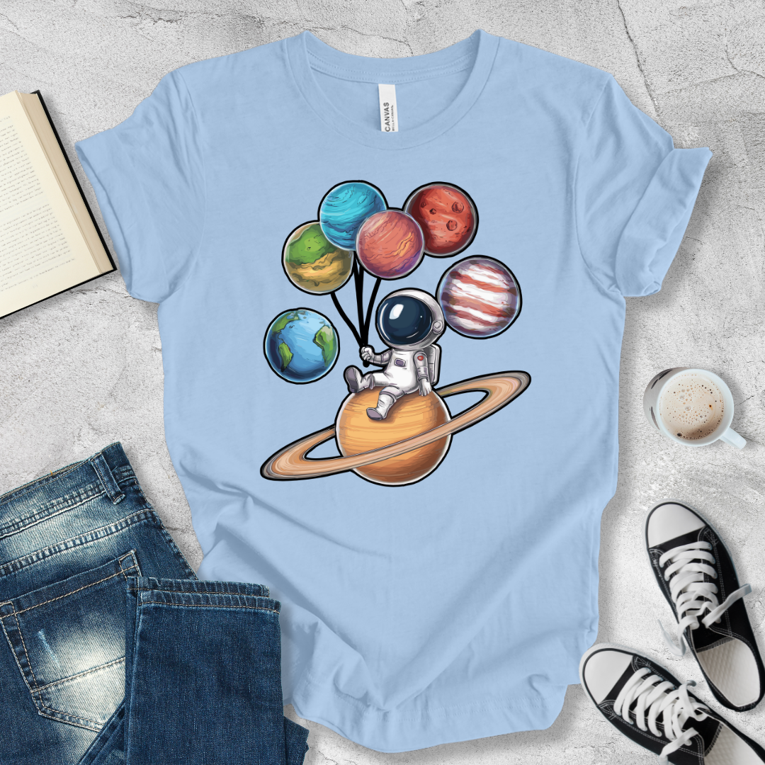 Astronaut and planets T-shirt