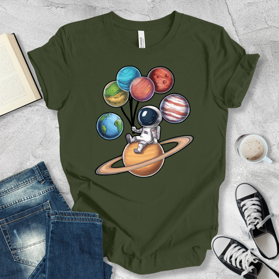 Astronaut and planets T-shirt