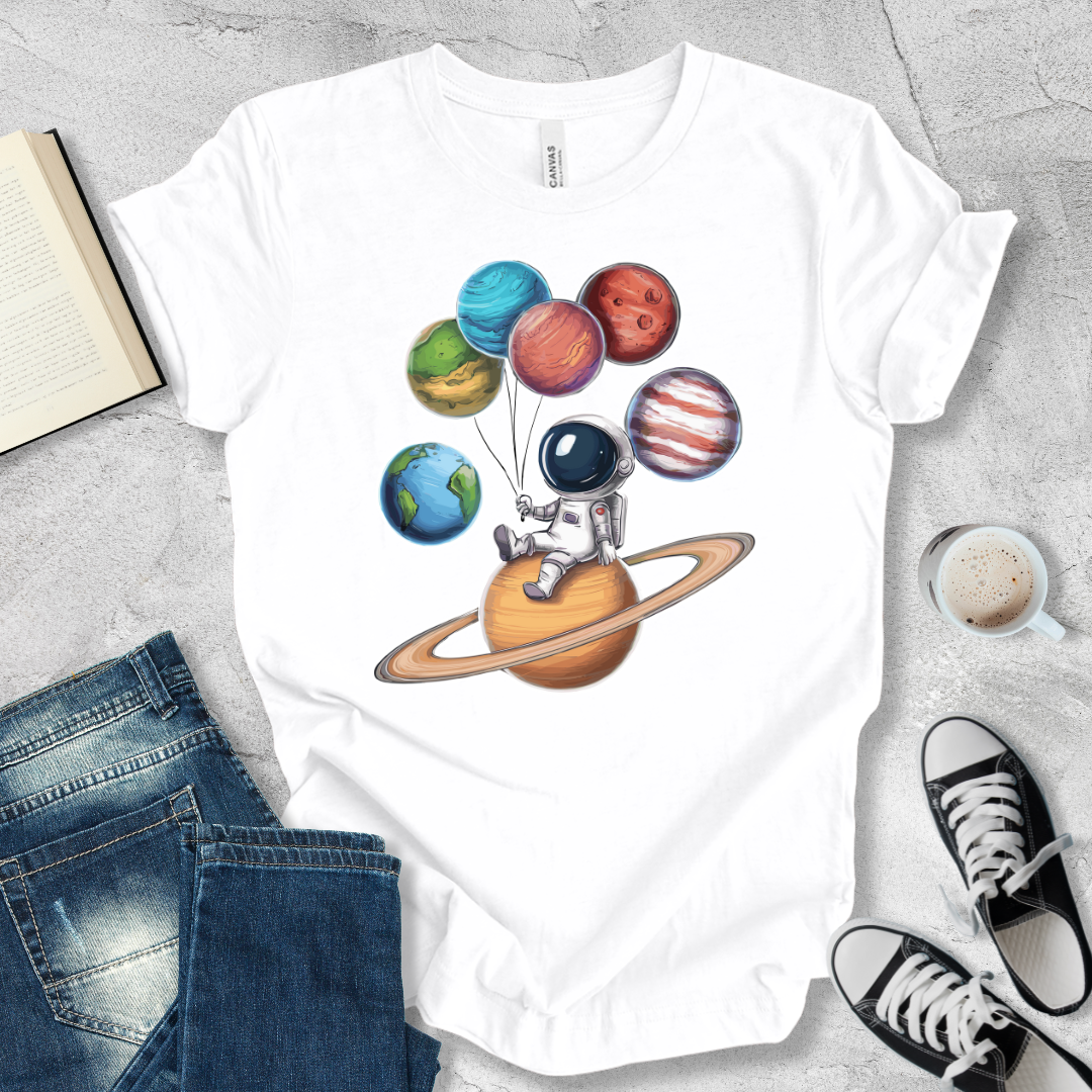 Astronaut and planets T-shirt