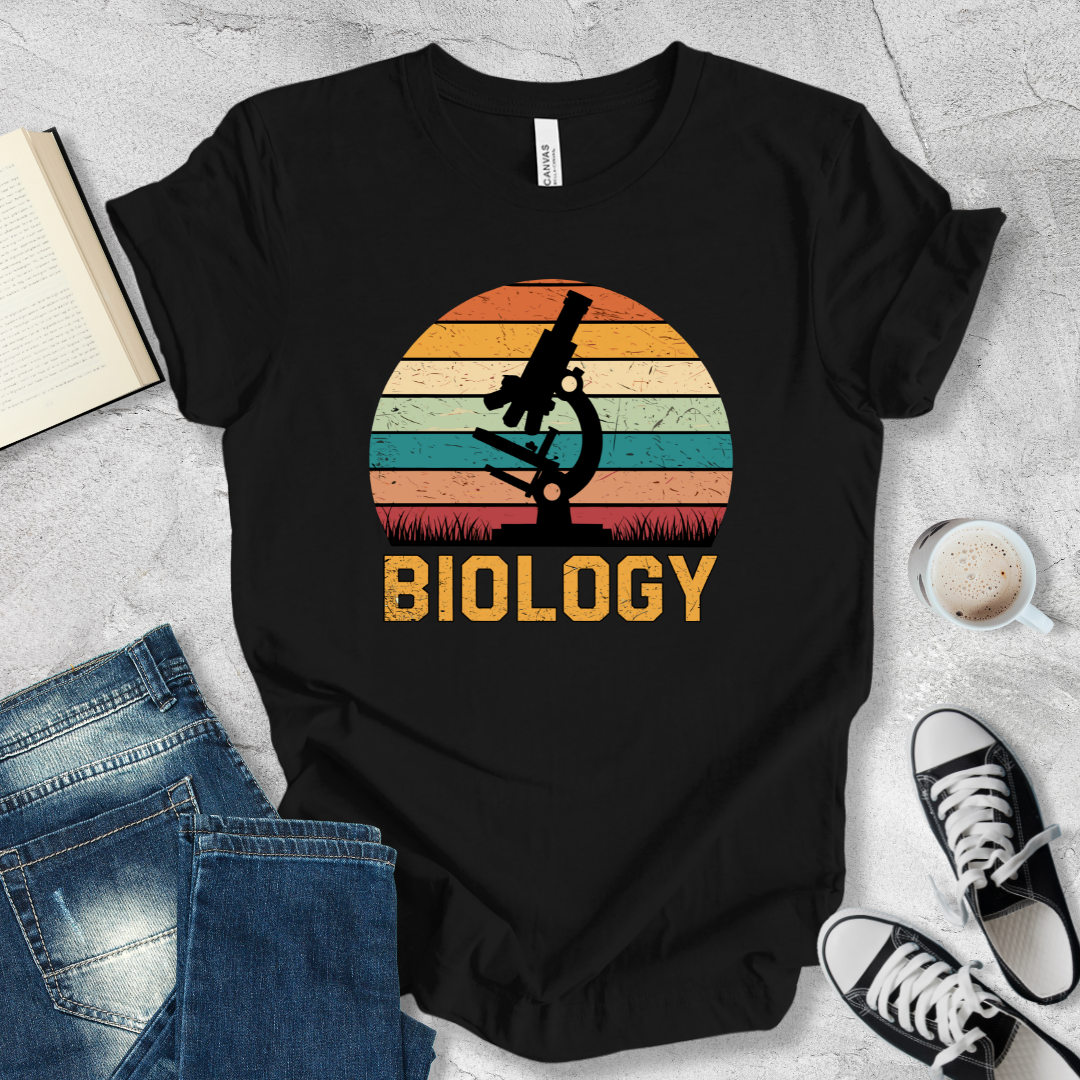 Microscope in sunset T-shirt