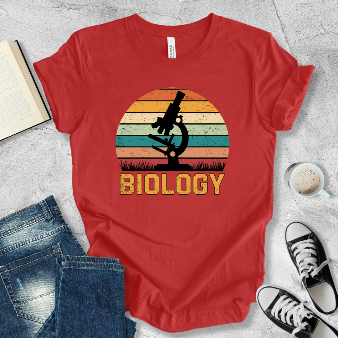 Microscope in sunset T-shirt