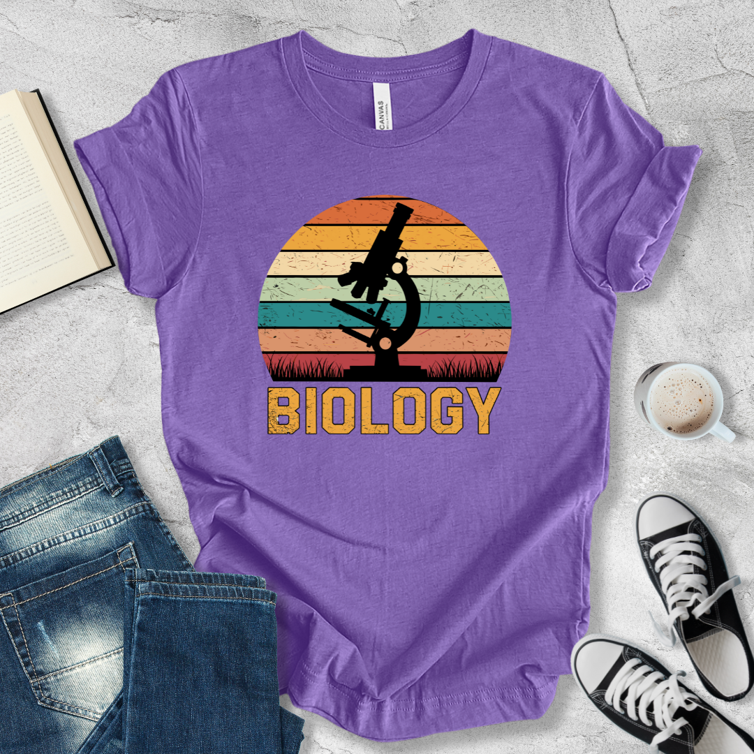 Microscope in sunset T-shirt