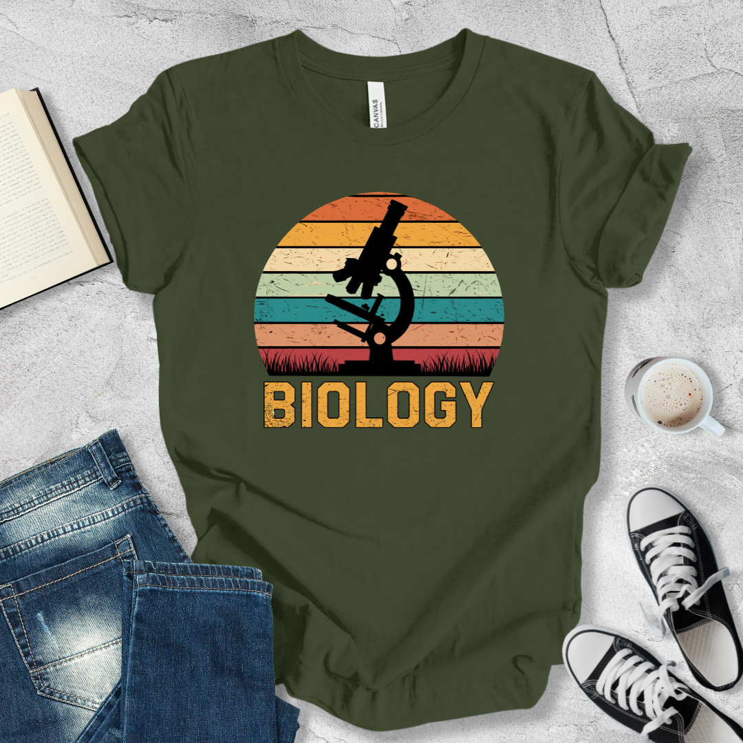 Microscope in sunset T-shirt