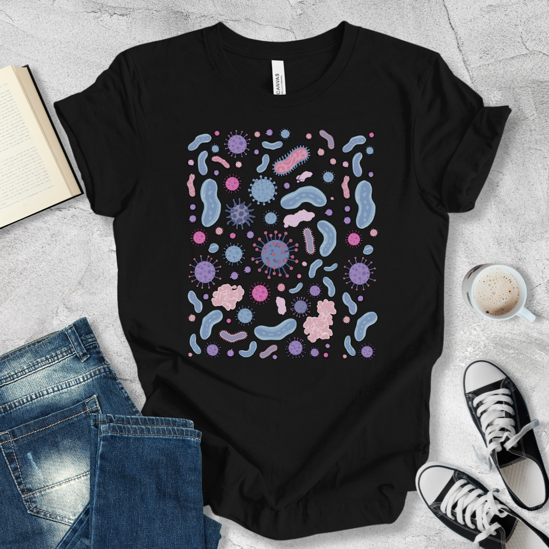 Microbiology pattern T-shirt