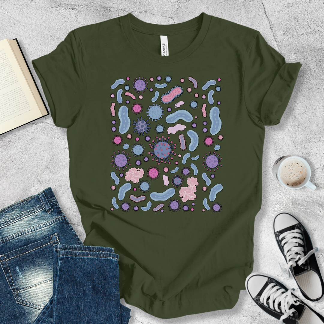 Microbiology pattern T-shirt