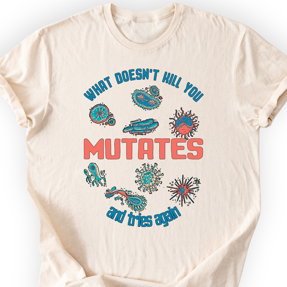 NUTEMPEROR x Antigen x Kim Laughton Tシャツ What Doesn't Kill You Mutates T-Shirt | Microbiology | Science