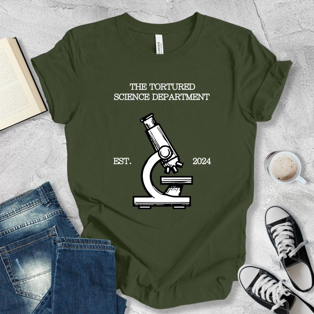 The tortured science department T-shirt