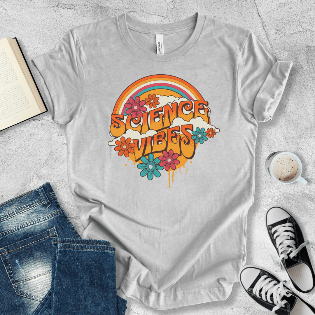 Science vibes retro rainbow T-shirt