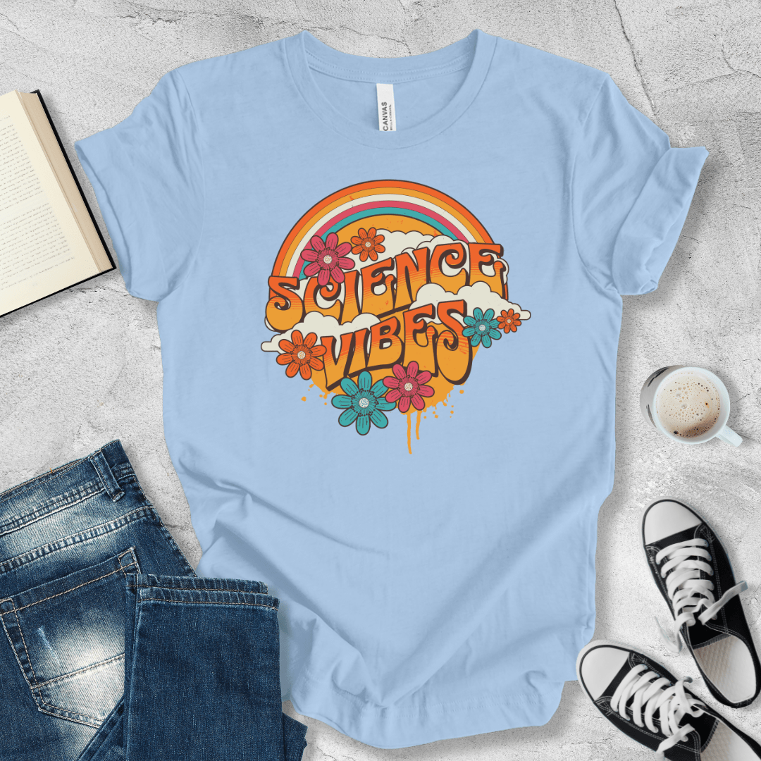 Science vibes retro rainbow T-shirt