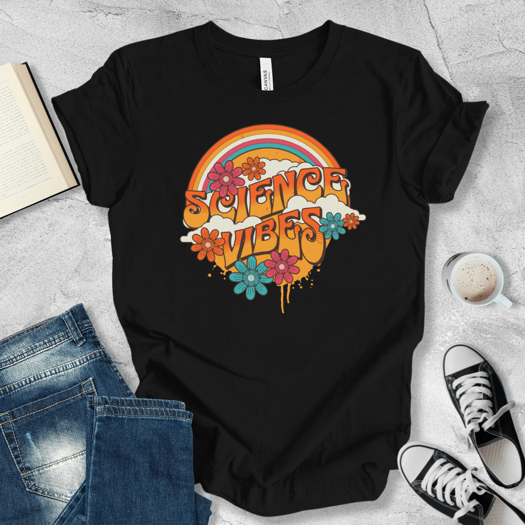 Science vibes retro rainbow T-shirt