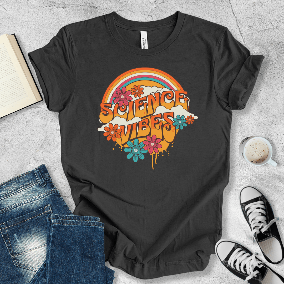 Science vibes retro rainbow T-shirt