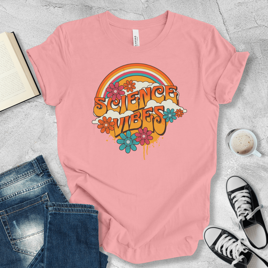 Science vibes retro rainbow T-shirt