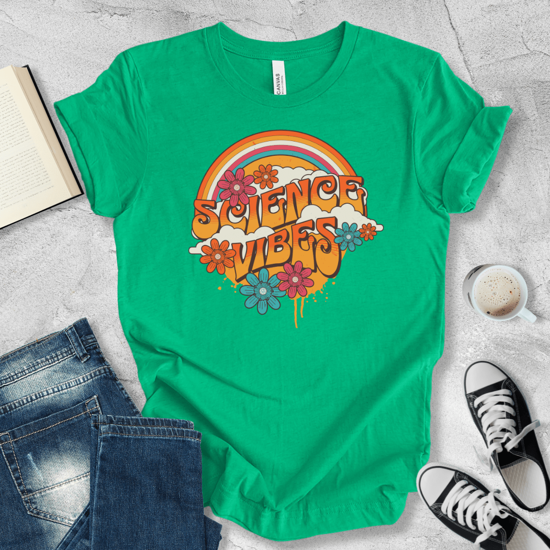 Science vibes retro rainbow T-shirt