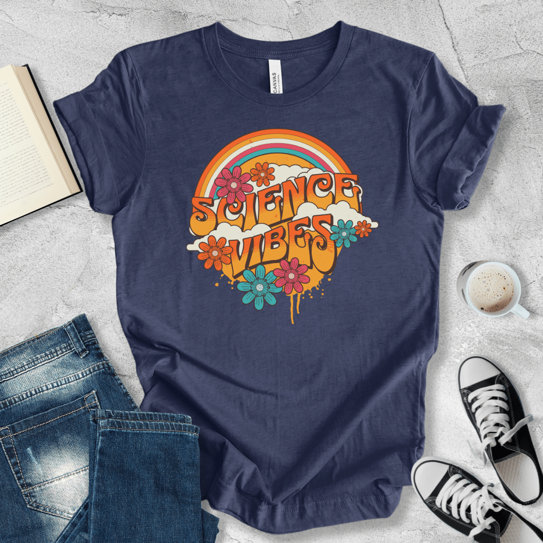 Science vibes retro rainbow T-shirt