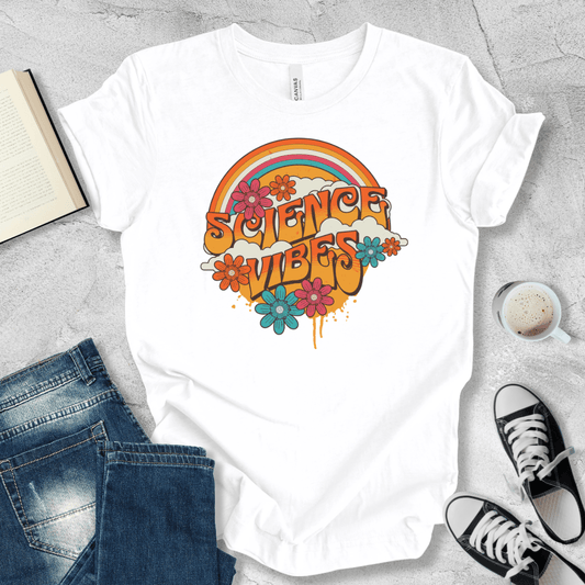 Science vibes retro rainbow T-shirt