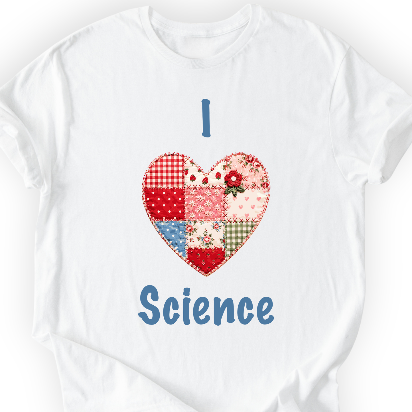 I Hearth Science Patchwork T-Shirt Printify