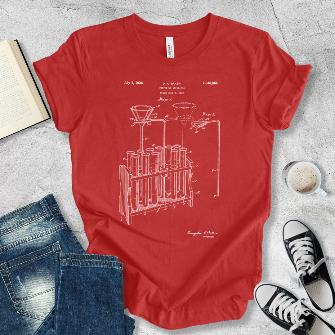 Filtering apparatus patent T-shirt