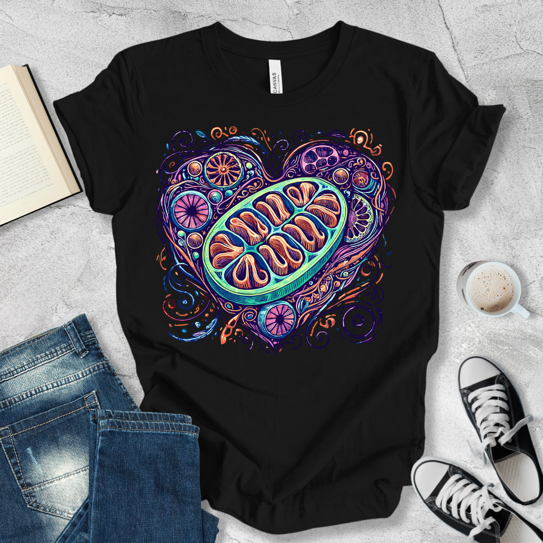 Mitochondria heart shape T-shirt