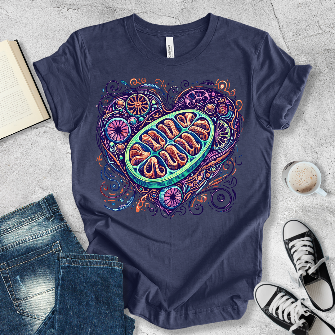 Mitochondria heart shape T-shirt