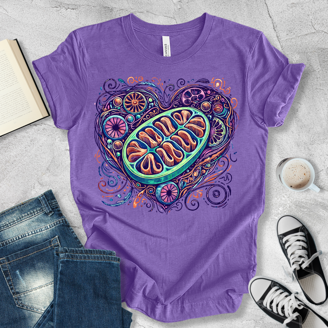 Mitochondria heart shape T-shirt