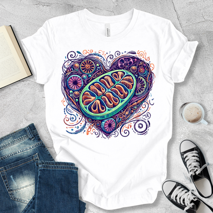 Mitochondria heart shape T-shirt