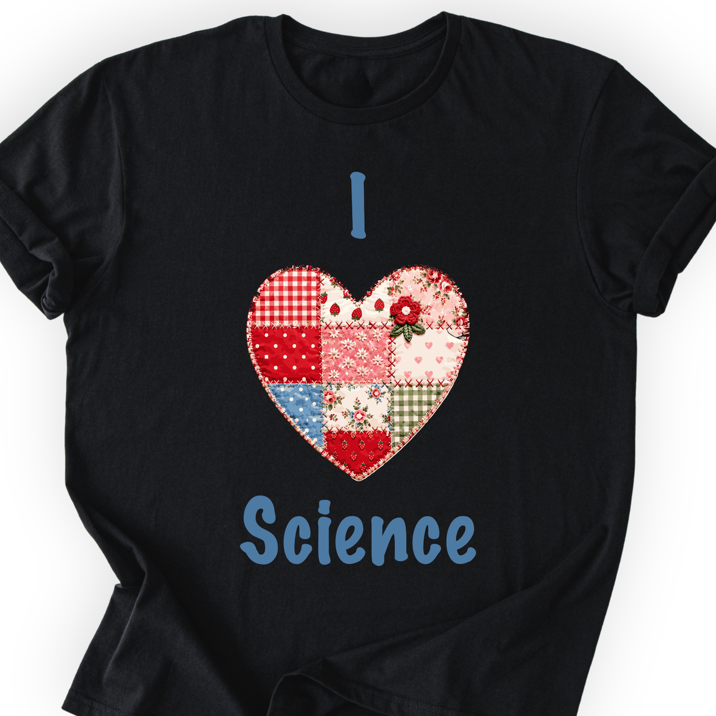 I Hearth Science Patchwork T-Shirt Printify