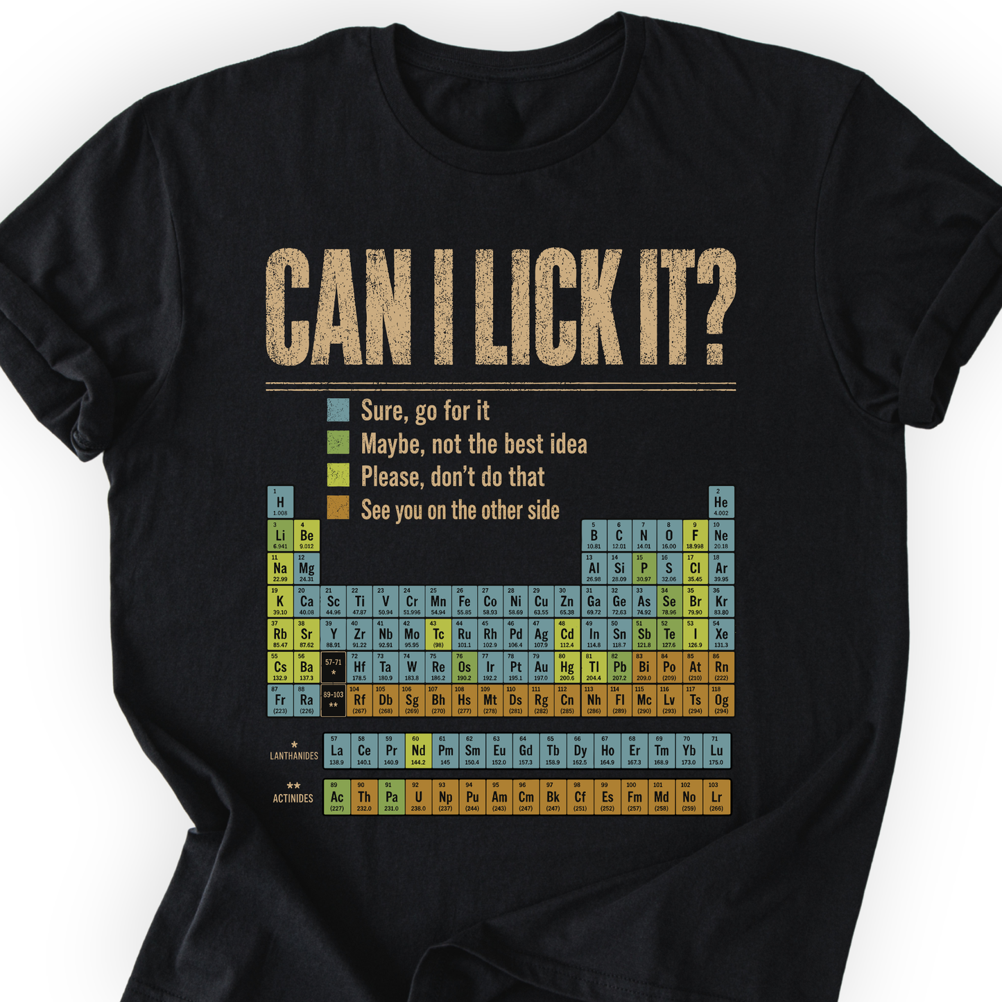Can I Lick It Periodic Table T-Shirt Printify