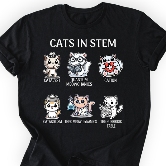 Cats In STEM T-shirt Printify