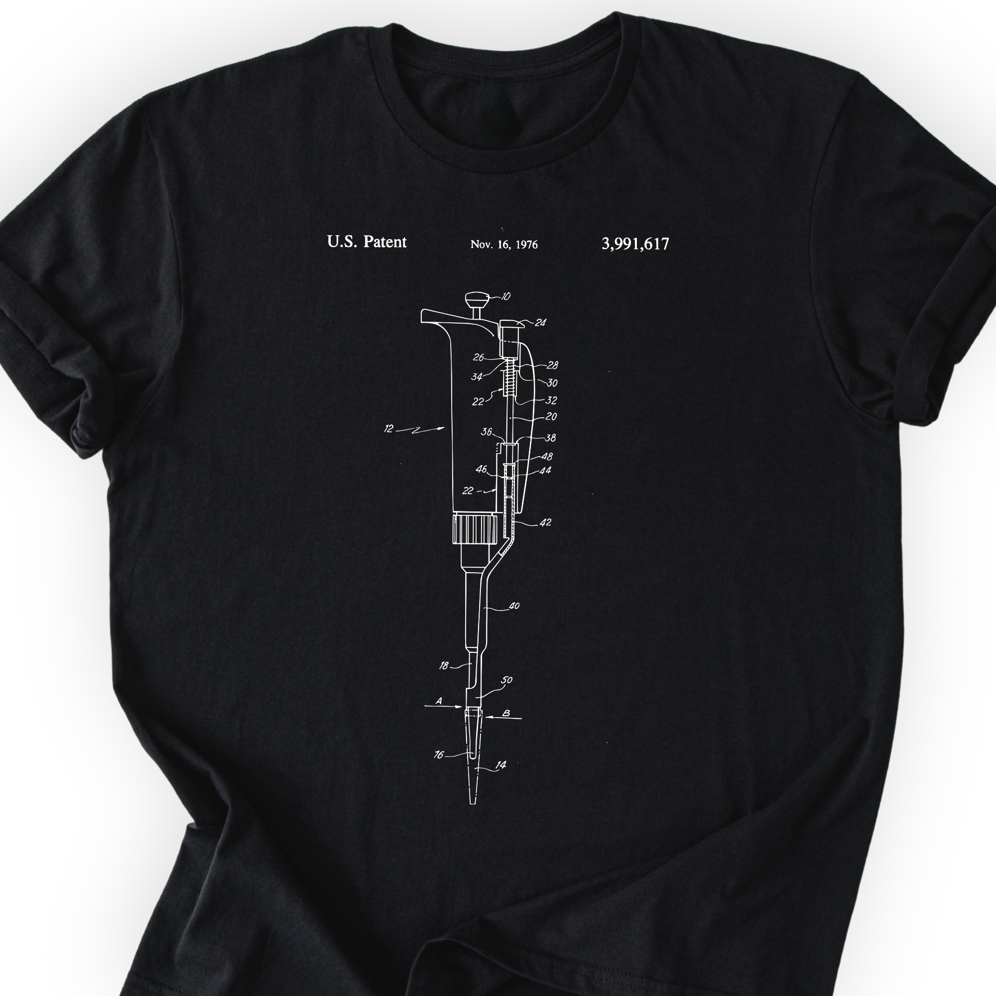Micropipette Patent T-shirt — Scientist Apparel