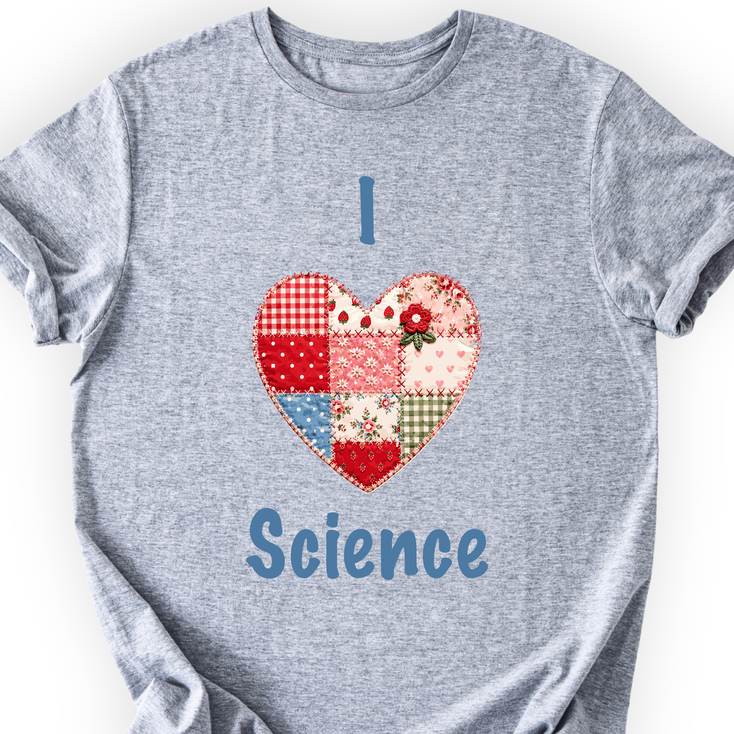 I Hearth Science Patchwork T-Shirt Printify