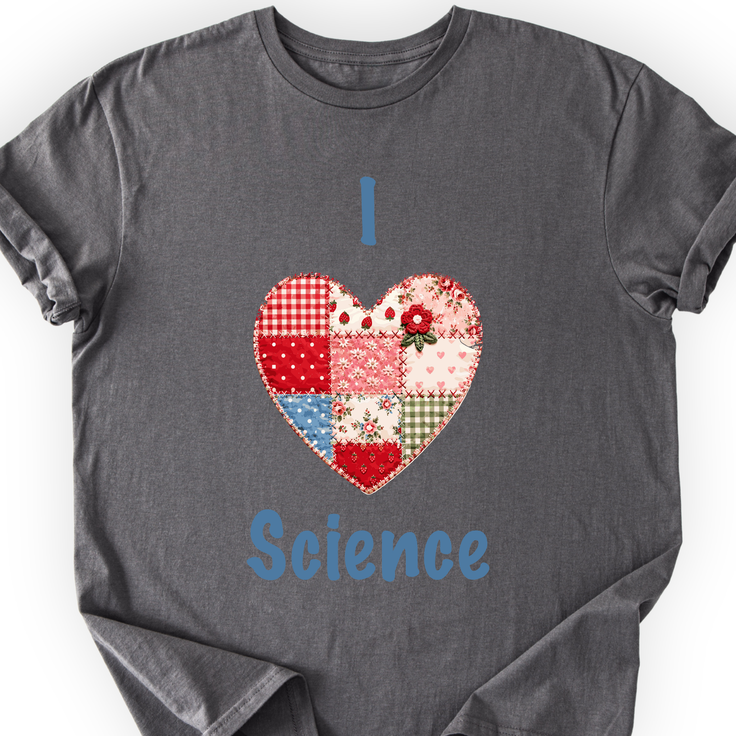 I Hearth Science Patchwork T-Shirt Printify