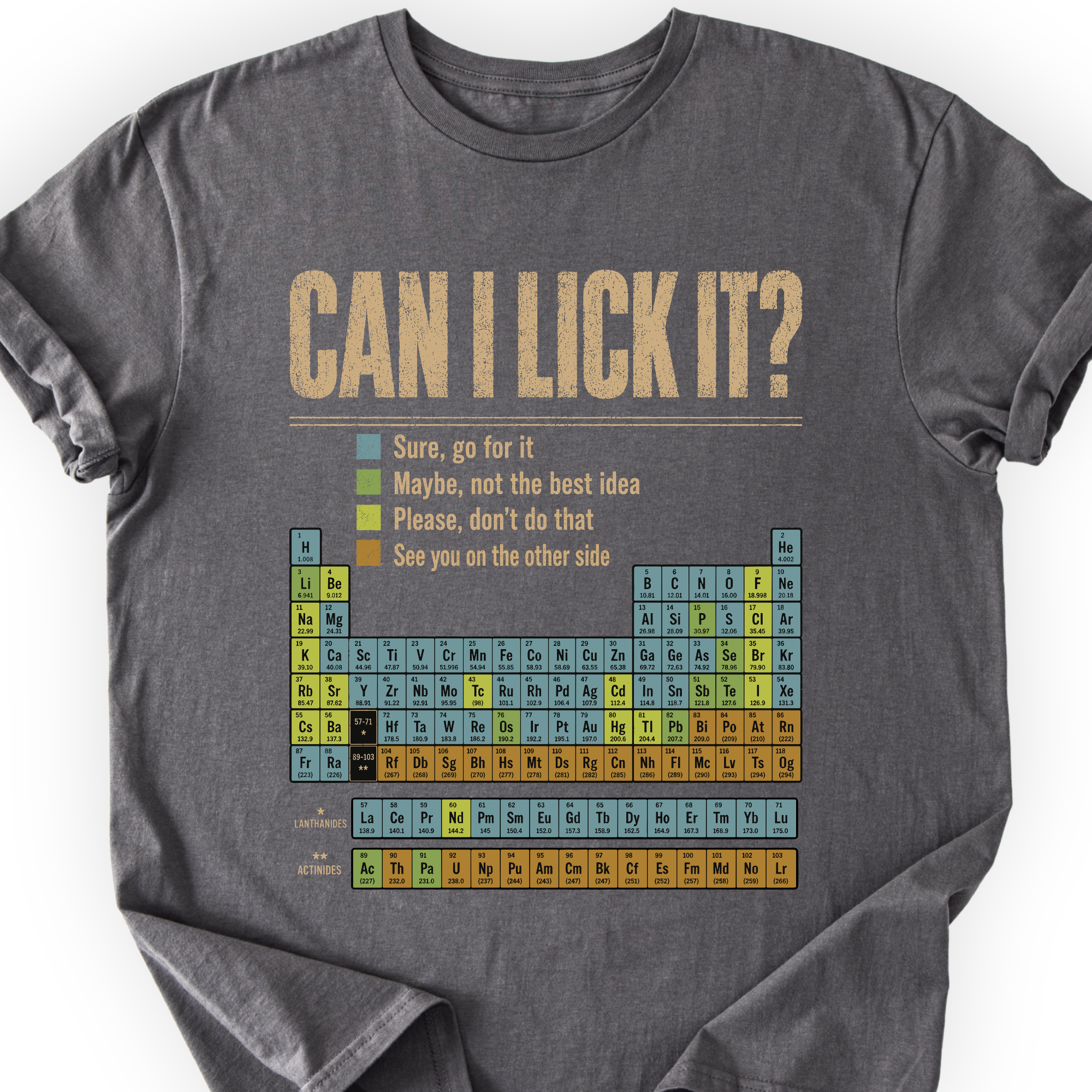 Can I Lick It Periodic Table T-Shirt Printify