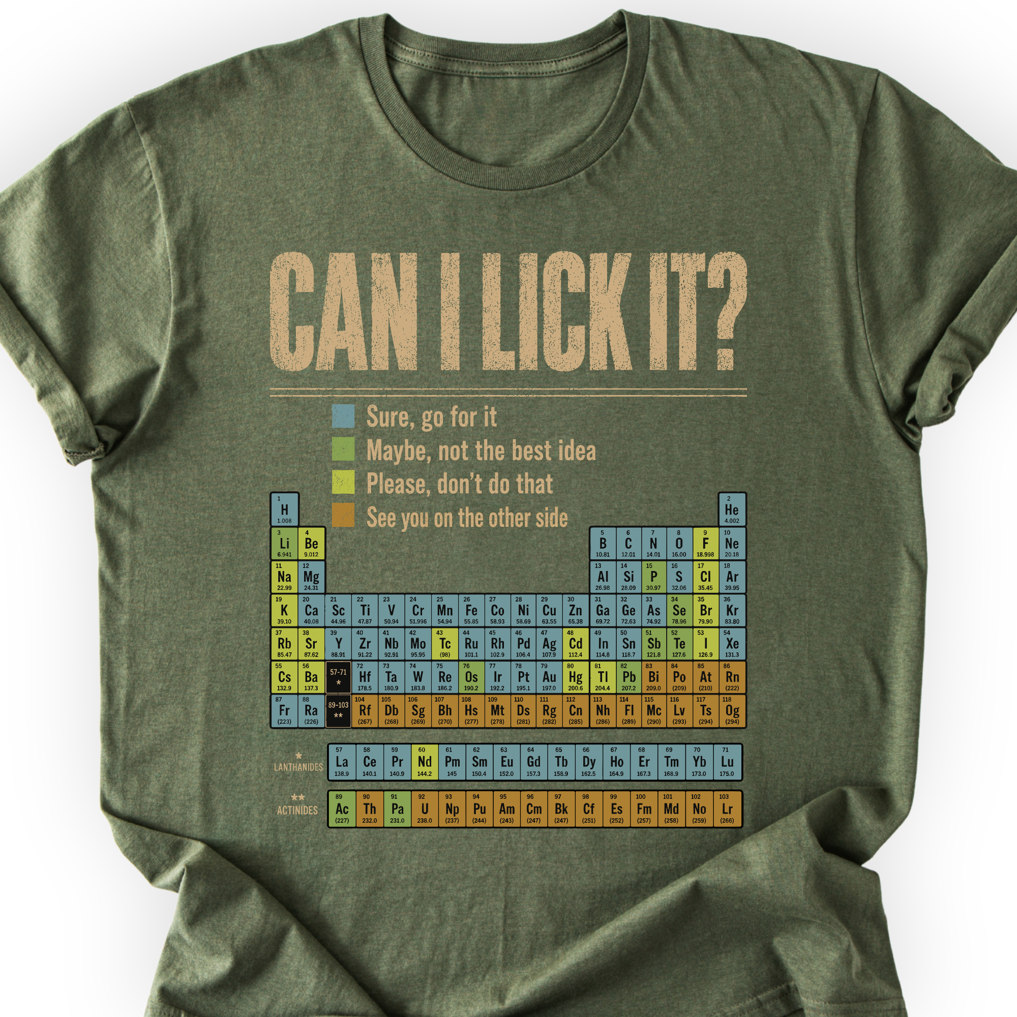 Can I Lick It Periodic Table T-Shirt Printify