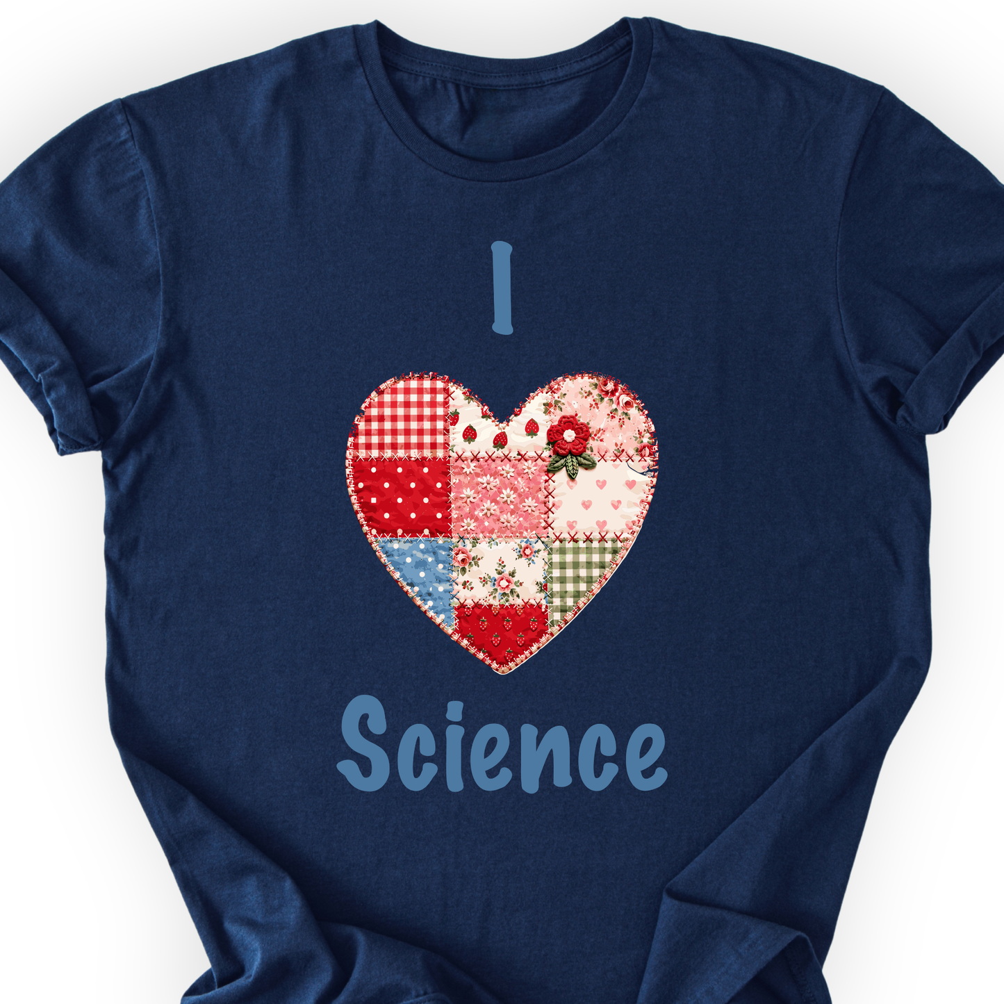 I Hearth Science Patchwork T-Shirt Printify