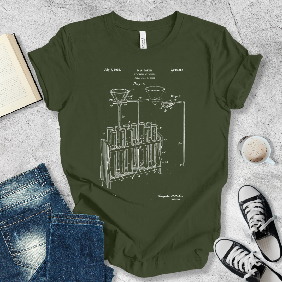 Filtering apparatus patent T-shirt