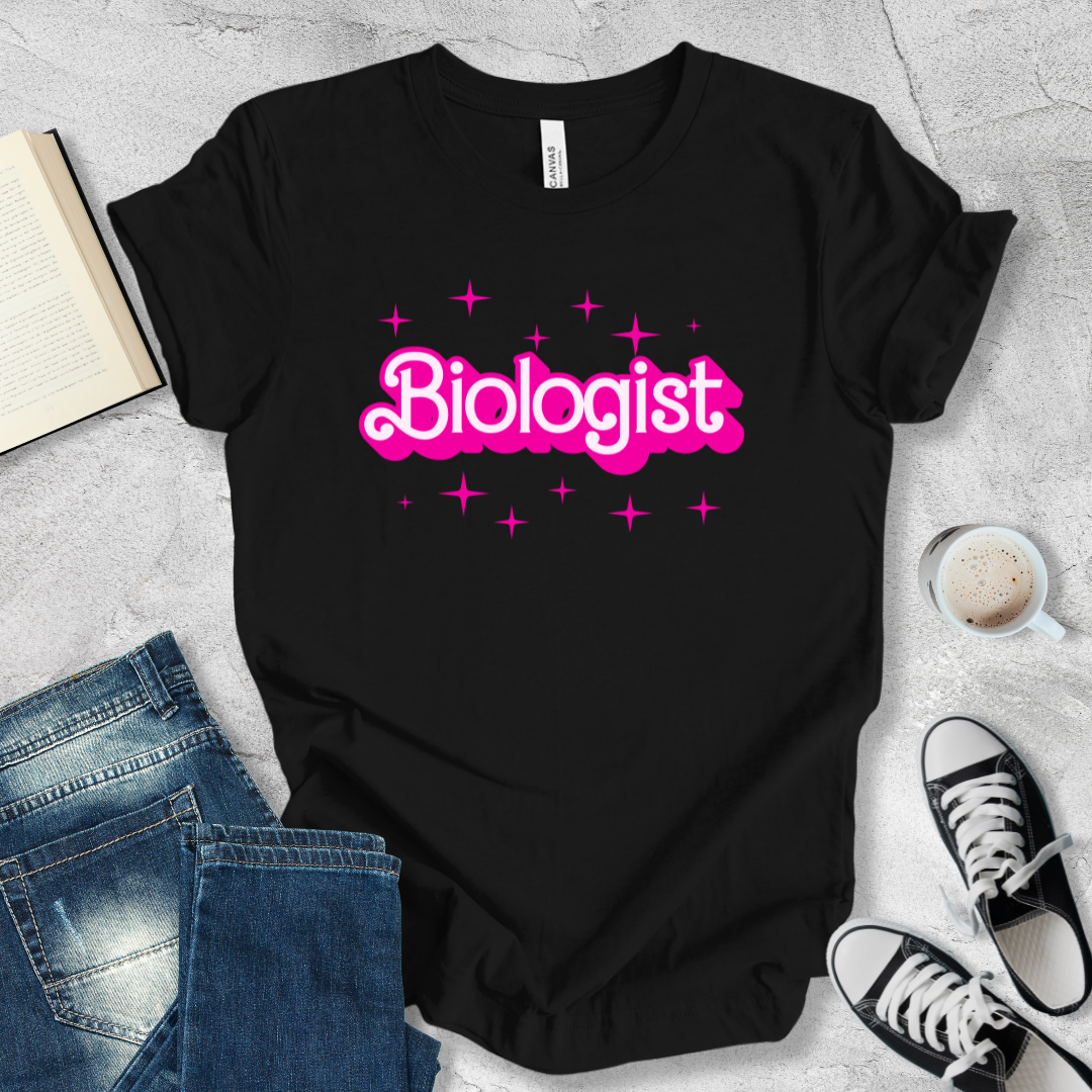 Biologist barbie font T-shirt