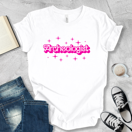 Archeologist barbie font T-shirt