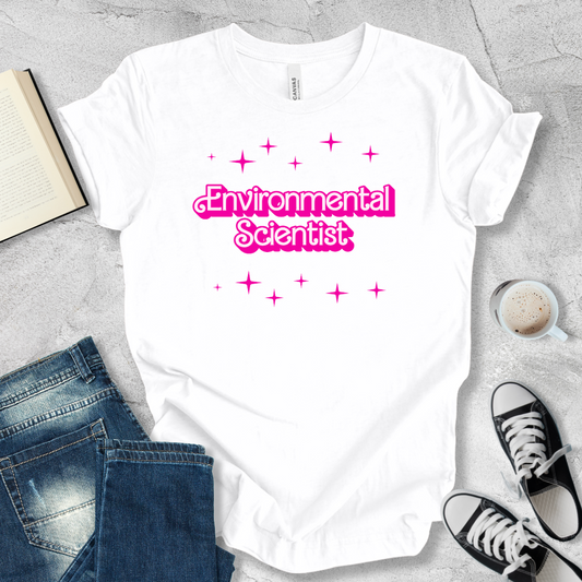 Environmental scientist barbie font T-shirt