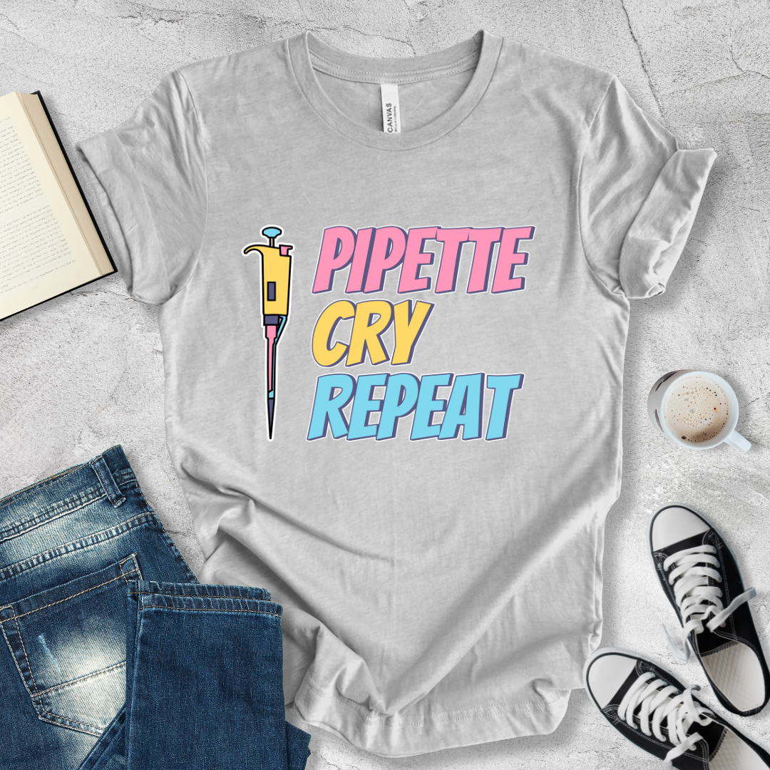 Pipette Cry Repeat T-shirt