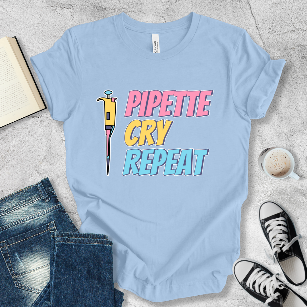 Pipette Cry Repeat T-shirt