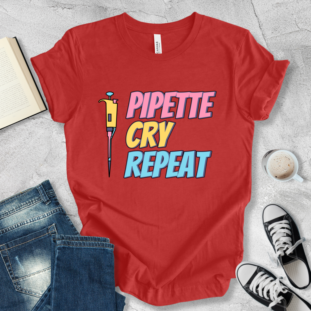 Pipette Cry Repeat T-shirt