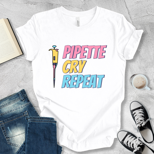 Pipette Cry Repeat T-shirt