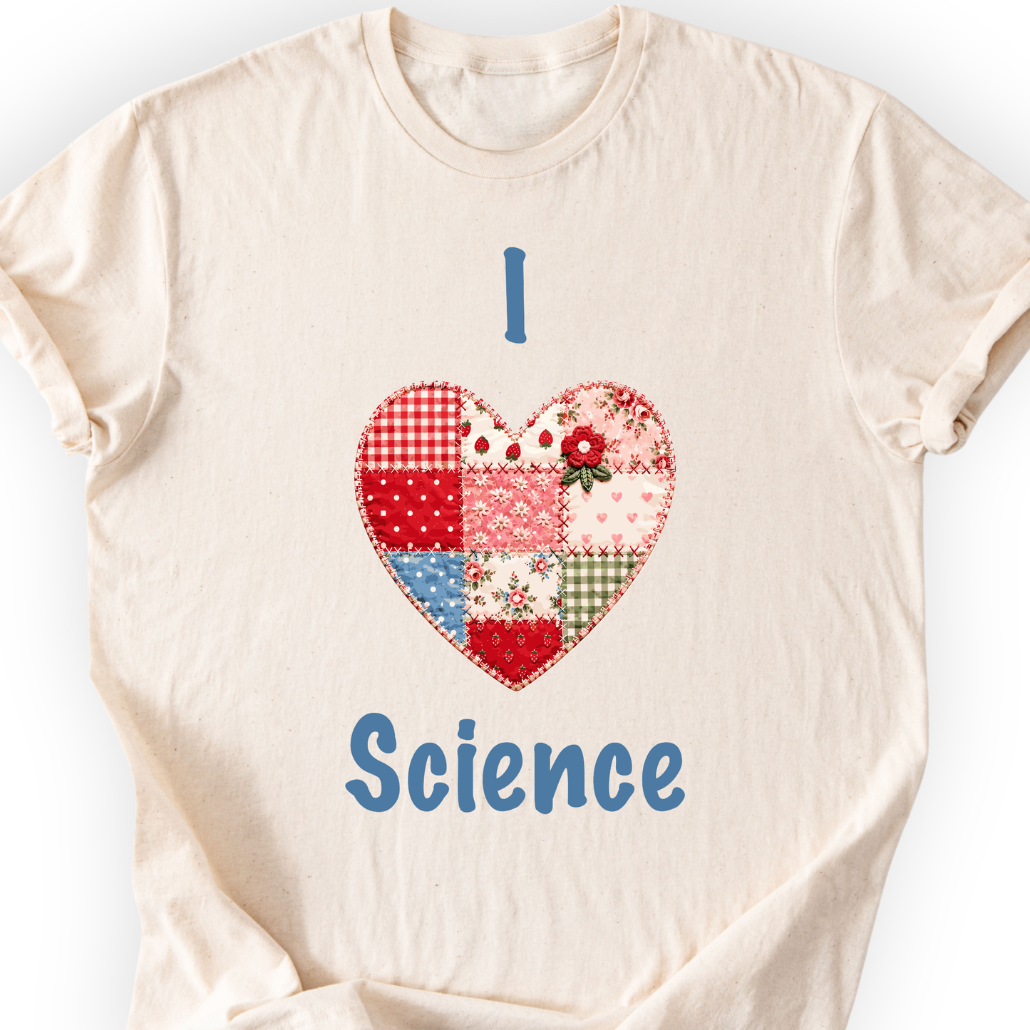 I Hearth Science Patchwork T-Shirt Printify