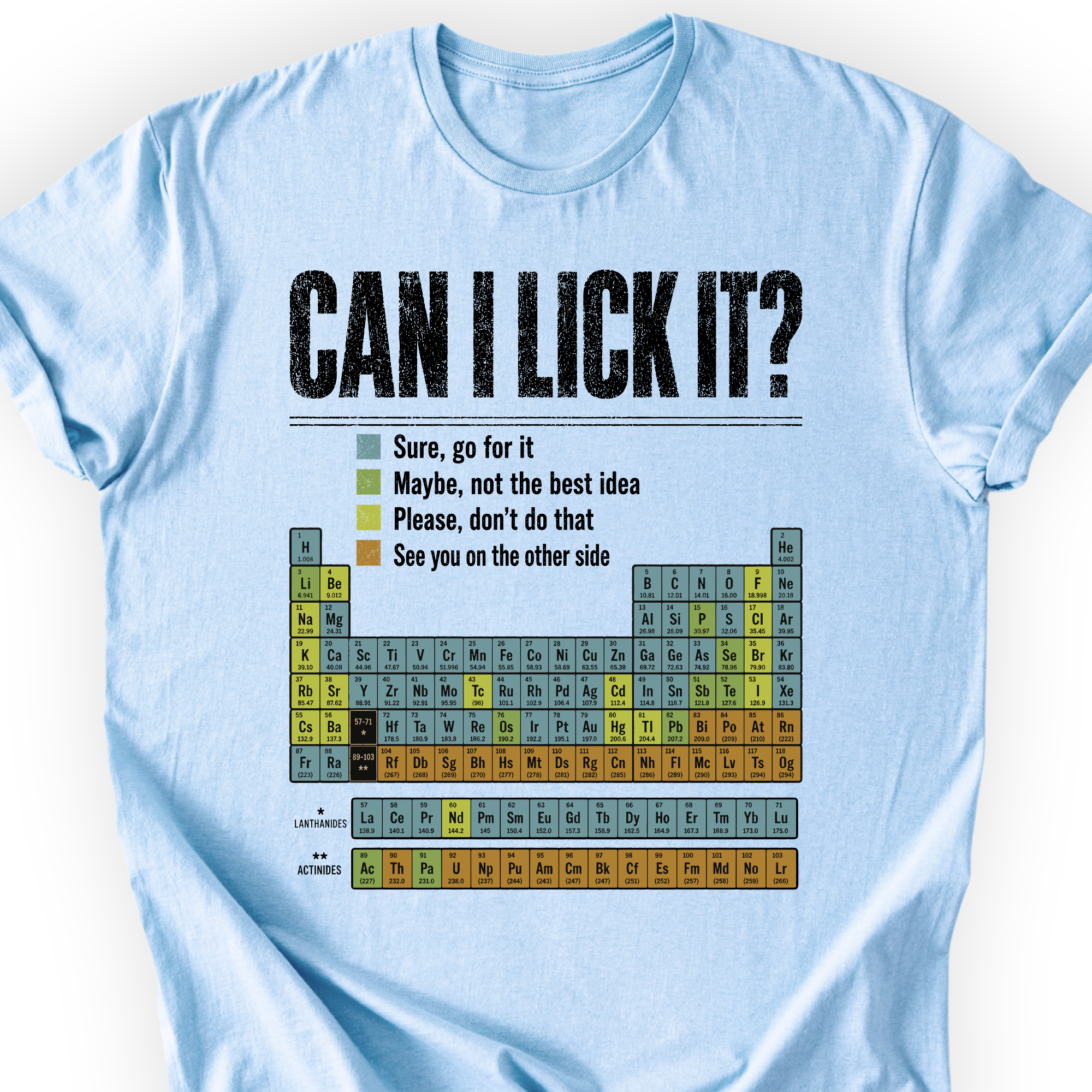 Can I Lick It Periodic Table T-Shirt Printify